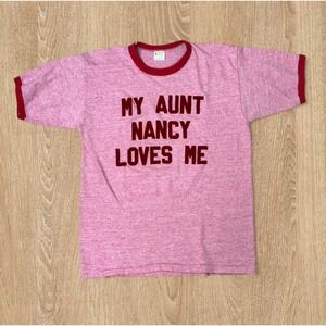 Vtg 1970s Novelty Slogan Quirky Ringer T-Shirt | Unisex Russell Athletic M‎